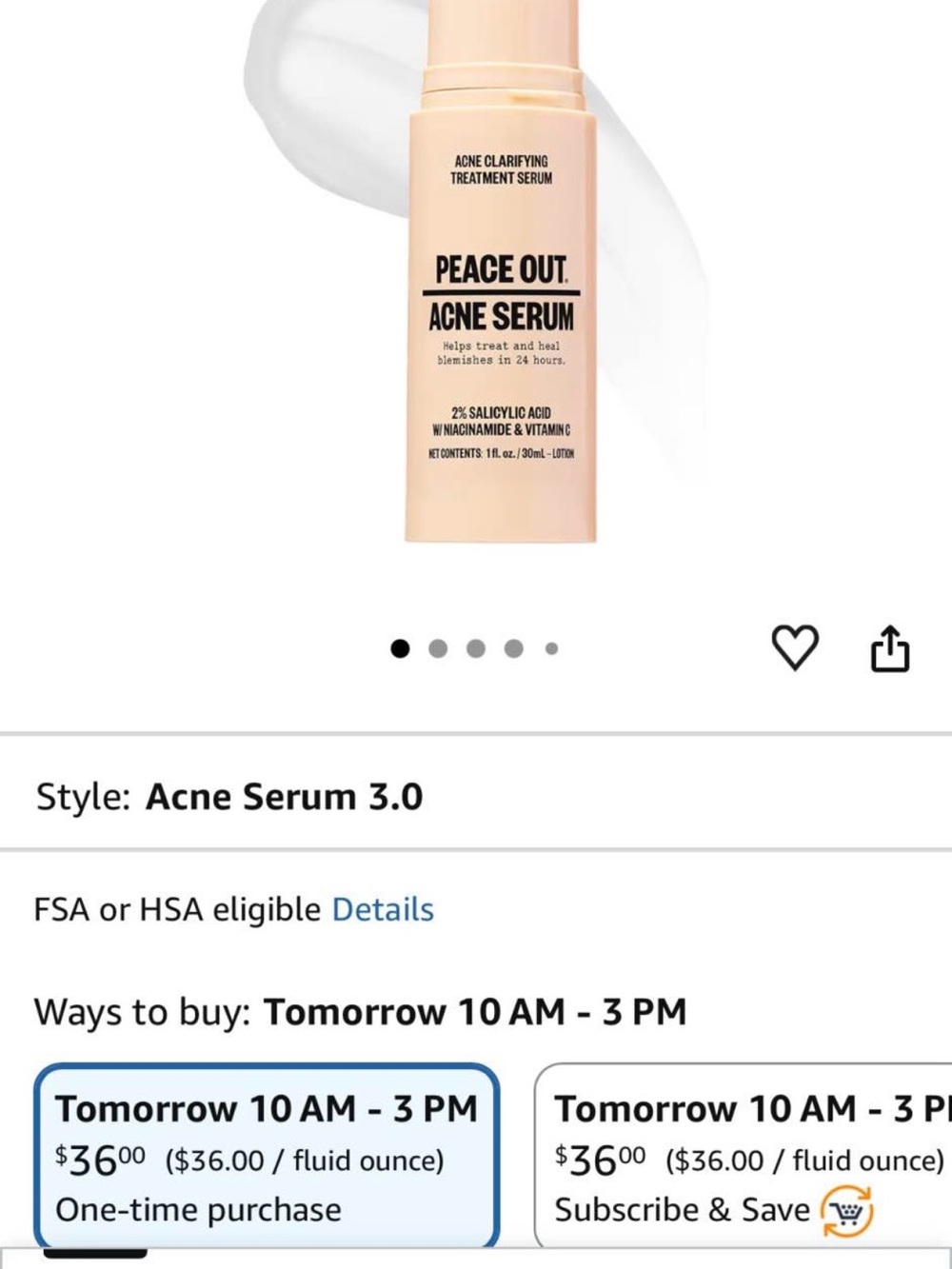 Peace Out Acne Serum 3.0 – Clarifying Acne Treatment (Peach)